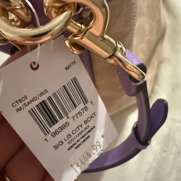 Coach Tan and Purple Shoulder Bag - Picture 4 of 5